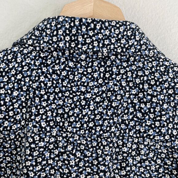 Chaps Womens Large No Iron Button Up Shirt Floral Long Sleeve Blouse Top - Picture 11 of 11